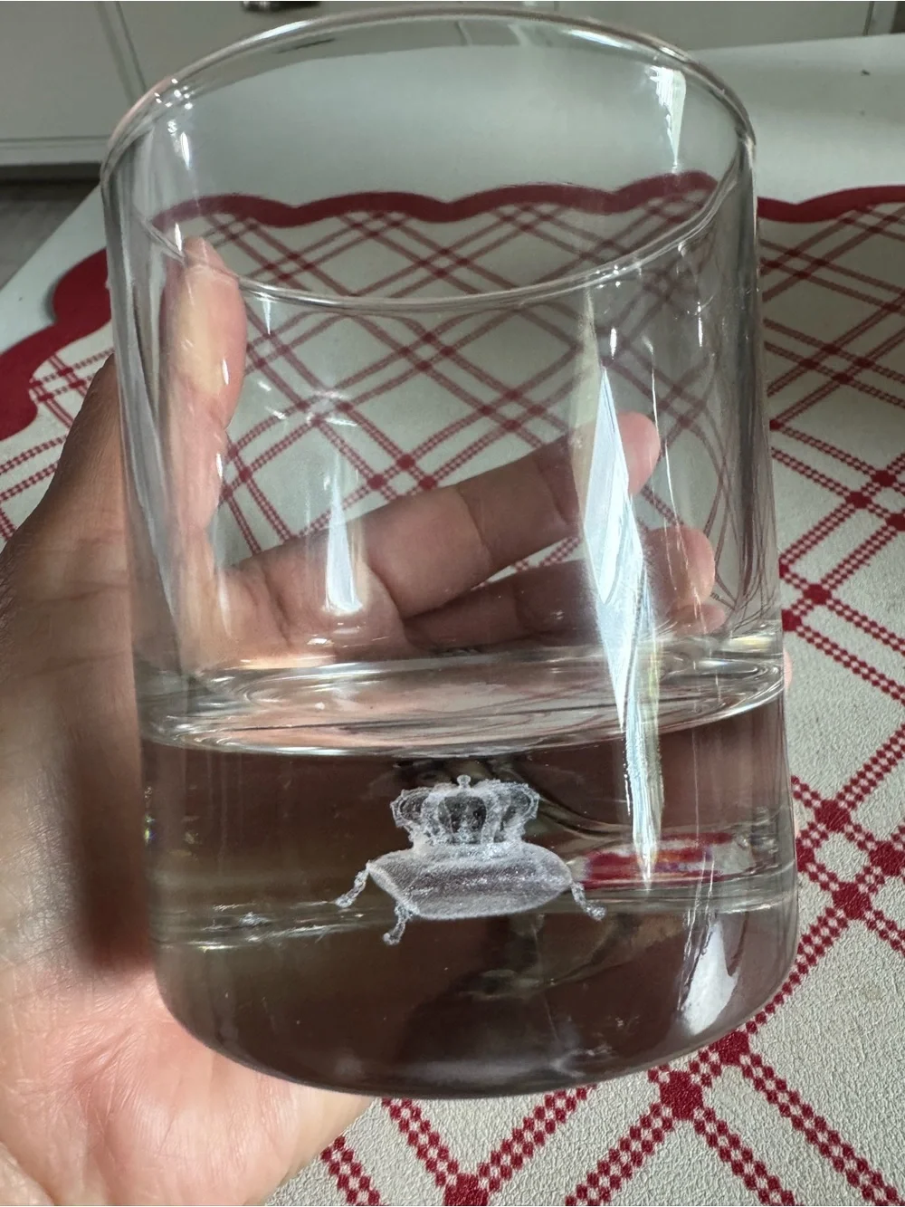 Crown Royal Lowball Double Rocks Glass with 3D Hologram in Thick Base